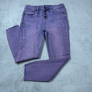 Hot Topic Jeans Womens 11 (30x25) Highrise Super Skinny Crop Ankle Purple Retro